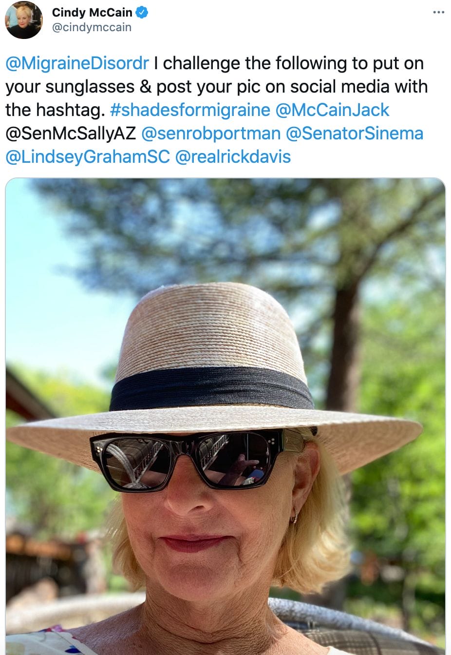 Cindy McCain Tweet 6.21 Cindy McCain Tweet 6.21